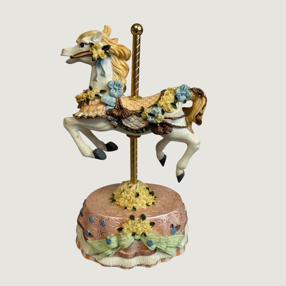 Heritage House County Fair Collection Carousel Horse Music Box Love Me Tender